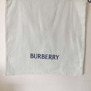 Burberry White Cotton Dust Bag with Blue Logo Drawstring Pouch